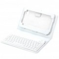 Bluetooth v 2.0 Wireless teclado com protetor PU couro maleta para Samsung P1000 - branco