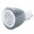 GU10 3500K 9W 420-Lumen 3-LED quente branco lâmpada (85 ~ 265V)