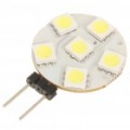 G4 1W 6500K 75-lúmen 6 x 5050 SMD LED branco luz Blub (12V)