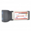 2 Portas USB 3.0 adaptador de placa Pcmcia/Express para Laptop