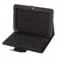 78-Chave recarregável teclado sem fio Bluetooth PU caso de couro para Samsung Galaxy Tab 10,1 