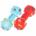 Corte plástico som fazendo Bone brinquedo para animais de estimação - vermelho + azul