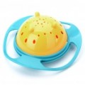 UFO estilo Kid-prova Universal 360 ° Gyro Bowl - azul + amarelo