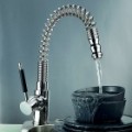 Moderno cromado torneira de cobre Pull-Out Sink Faucet - prata (100 cm-tubo)