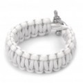 Elegante sobrevivência brilhando-em--escuro Paracord pulseira com fivela em aço inoxidável - branco