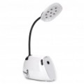Bolsa estilo flexível pescoço recarregável 2-modo 9-LED branco luz lâmpada de mesa
