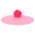 Bela rosa estilo capa de Silicone caneca copo tampa - vermelho + rosa