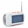 Solar Powered 1000mAh carregador de emergência com branca 6-LED lanterna / FM / adaptadores - laranja