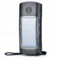 Solar Powered 1000mAh carregador de emergência com lanterna de 4 LED branca / FM / adaptadores - Black