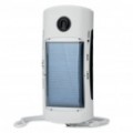 Solar Powered 1000mAh carregador de emergência com lanterna de 4 LED branca / FM / adaptadores - branco