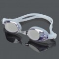 Anti-Fog lente PC natação óculos de proteção óculos - branco prata