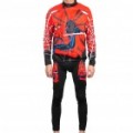2011 Spider Man inverno Long Sleeve esportes ciclismo Jersey terno + calça fuso - vermelho + preto (tamanho-XL)