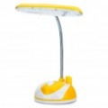 Recarregável 2-modo 30-LED luz branca flexível pescoço Desk Lamp - amarelo + branco