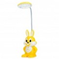 Cartoon coelho estilo recarregável 2-modo 18-LED luz branca flexível pescoço Desk Lamp - amarelo + branco