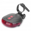 UFO estilo 3-modo vermelho 3-cauda de bicicleta de segurança luz de LED com feixe de Laser de 2-vermelho - preto (2 x AAA)