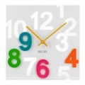 Troncos ocos moderno e colorido numerais relógio de parede quadrado - White (1 x AA)