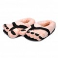 Novidade pés estilo tecido pelúcia Soft interior Inverno algodão chinelos - Pink (Tamanho: 36 ~ 42)