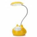 Bonito estilo Cartoon vaca recarregável flexível 2-modo branco 20-LED mesa luz candeeiro de mesa (amarelo)