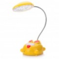 Bonito estilo Cartoon recarregável flexível 2-modo branco 15-LED mesa luz candeeiro de mesa (amarelo)