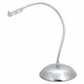 150LM 1W Metal flexível branco 2-LED mesa luz Desk Lamp - prata (AC 100-240V)