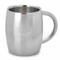 Alta qualidade aço inox dupla parede caneca de cerveja - prata (300 ml)