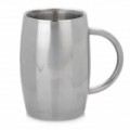 Alta qualidade aço inox dupla parede caneca de cerveja - prata (400 ml)