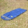 Camping saco de dormir quente Retangular c / gancho - azul