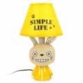 AC 220V alimentado Totoro estilo E14 conector lâmpada Base Desk Lamp - amarelo
