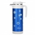 Aço inoxidável pote café Kettle - branco + azul (1500ml)