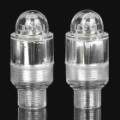 Tampa roda Flash LED branco luz de pneu para carro/moto/moto - par (3 x L1131)