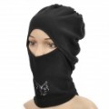 Ao ar livre esportes quente Knit máscara facial - preto