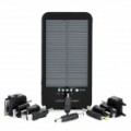 Carregador de emergência recarregáveis pstos solares 3600mAh c / lanterna celular & adaptadores (preto)