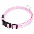 Ajustável 3-modo LED vermelho luz piscando Dog Collar/cinto - Pink + preto (XL)