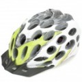 Favo de mel estilo Cool esportes capacete ciclismo - White + Green + cinza + preto (tamanho-L)