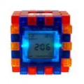 Quebra-cabeça surpreendente Frame da foto do cubo e volta iluminado para relógio Digital