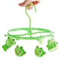 Bonito Frog plásticos Clothes Peg cabide (8-Clip)