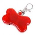 Osso lindo piscando LED Pet colar pinosgente luz - vermelho (2 * AG13)