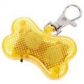 Osso lindo piscando LED Pet colar pinosgente luz - amarelo (2 * AG13)