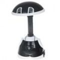 Bonito Dynamite Headdy estilo recarregável 2-modo 15-LED branco luz Desktop lâmpada - preto + branco