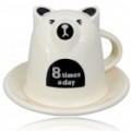 Bonito lindo café caneca urso estilo Taça com bandeja (cores sortidas)