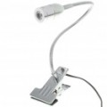 AC psto pescoço flexível 3W 3500K 180LM mesa de luz branco quente LED Lamp com Clip (220V AC)