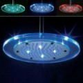 8-LED Blue & Red Light Water Temperature Visualizer Sensor rodada Shower Head (8 