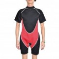 Mangas curtas de moda surf Suit - preto + vermelho + cinza (tamanho L)