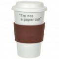 UC Copa cerâmica com capa - eu não sou um copo de papel (café / 400 ml)