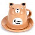 Bonitinho urso em forma de xícara c / Pires - café luz (280 ml)