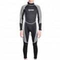 Mangas compridas de moda surf Suit - preto + cinza (tamanho XL)