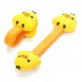 Bonito frango estilo Earphone cabo cabo titular Clip - amarelo (Pack de 2 peças)