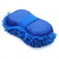 Chenille de Microfiber esponja Auto carro limpeza Pad - azul