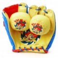 Definir PU couro Baseball Glove & espuma Balls