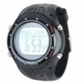 Multifunções elegante resistente à água Wireless Heart Rate Monitor Sports Watch - Black